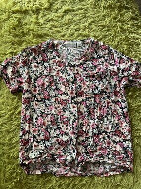 90s floral button down